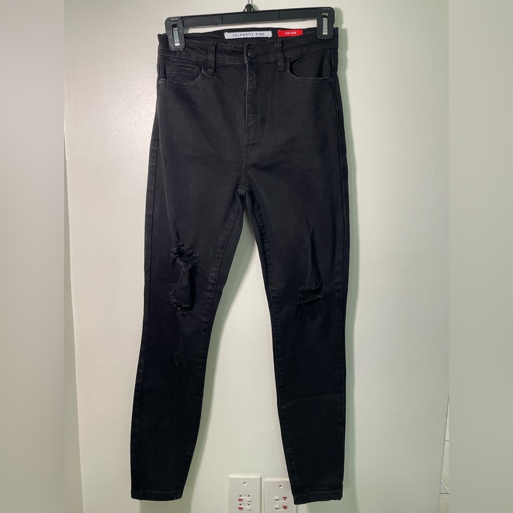 High Waisted High Rise Black Jeans